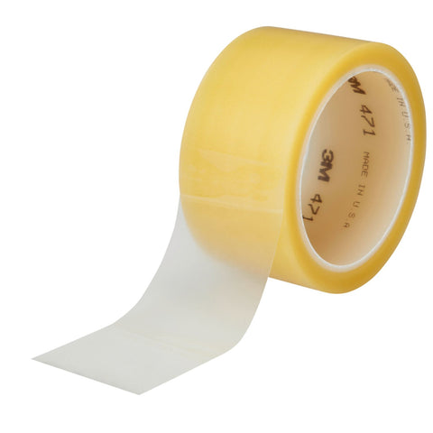 3M Vinyl Tape 471 Transparent, 1 1/2 in x 36 yd, 24 per case Bul