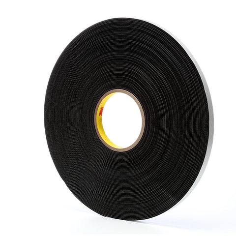 3M Vinyl Foam Tape 4516 Black, 1/2 in x 36 yd, 18 per case