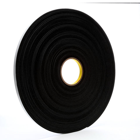 3M Vinyl Foam Tape 4508 Black, 1/2 in x 36 yd, 18 per case