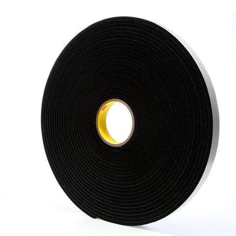 3M Vinyl Foam Tape 4504 Black, 1 in x 18 yd, 9 per case