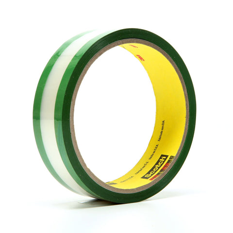 3M Riveters Tape 685 Transparent with Green Adhesive, 1 in x 36