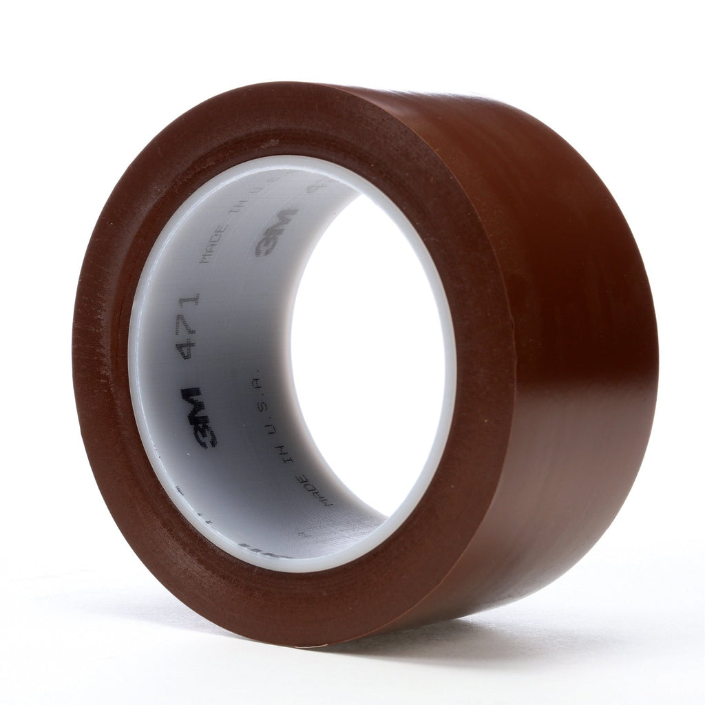 3M Vinyl Tape 471 Brown, 1/2 in x 36 yd, 72 per case Bulk