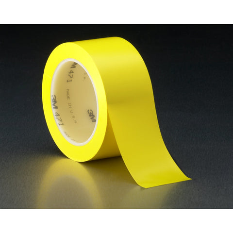 3M Vinyl Tape 471 Yellow, 1 in x 36 yd, 12 per box 3 boxes per c