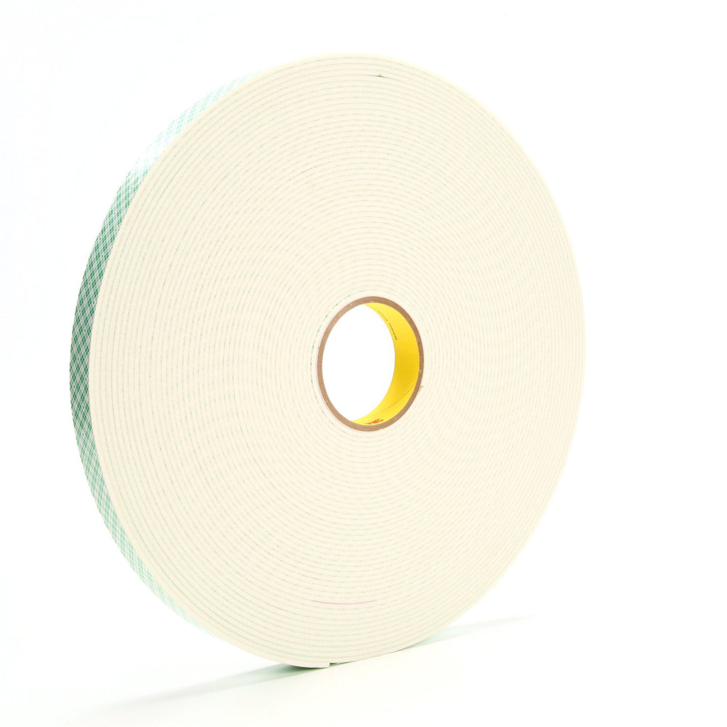 3M Double Coated Urethane Foam Tape 4008 Off-White, 1 in x 36 yd