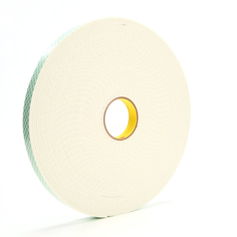 3M Double Coated Urethane Foam Tape 4008 Off-White, 1 in x 36 yd