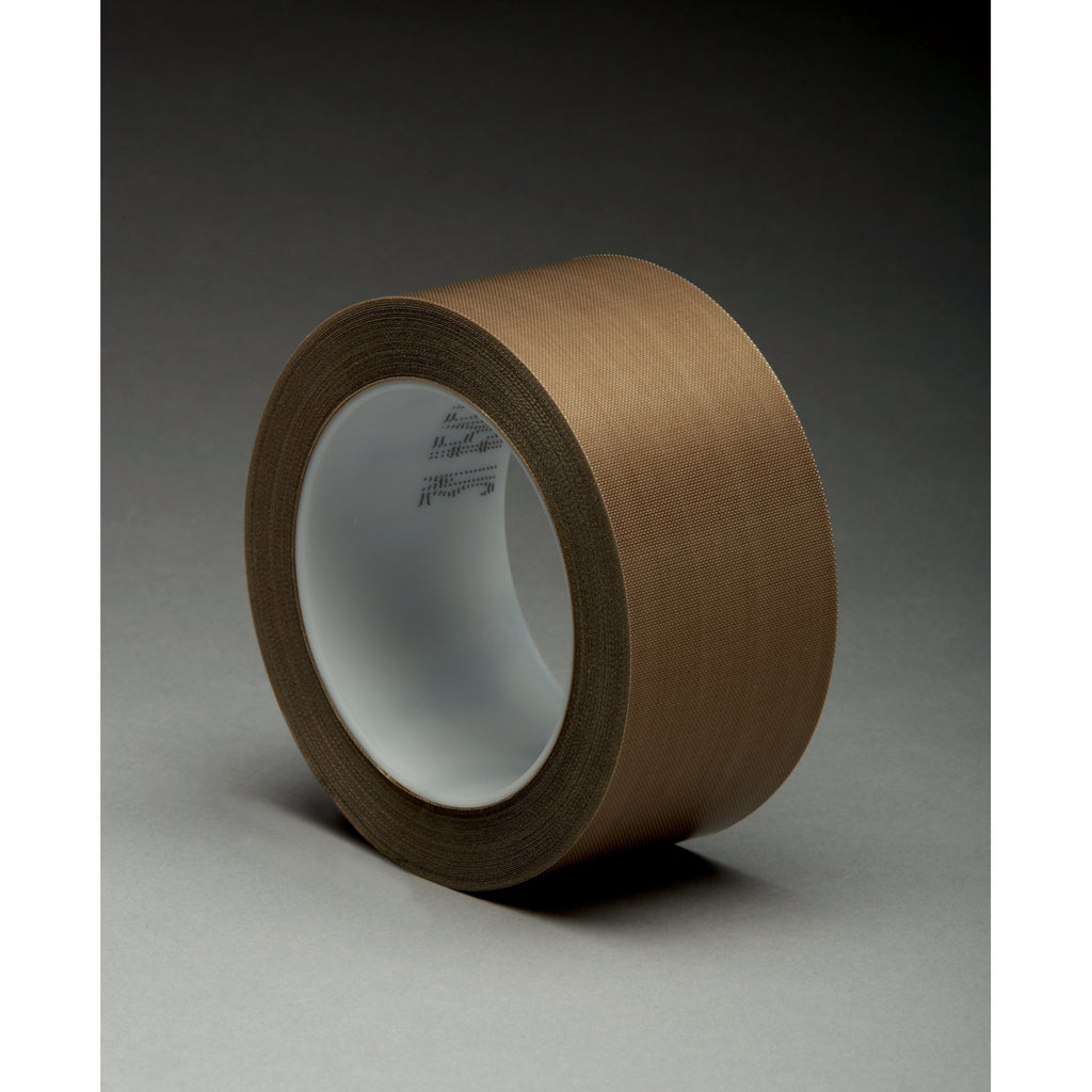 3M PTFE Glass Cloth Tape 5451 Brown, 1/2 in x 36 yd 5.3 mil