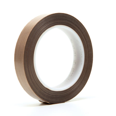 3M PTFE Glass Cloth Tape 5451 Brown, 3/4 in x 36 yd 5.3 mil, 12