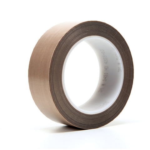 3M PTFE Glass Cloth Tape 5451 Brown, 1 1/2 in x 36 yd 5.6 mil (0