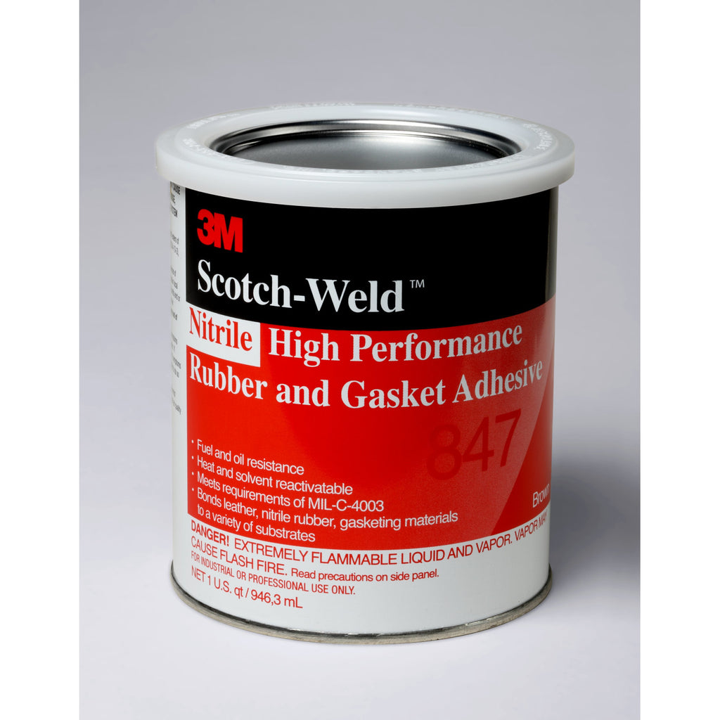 3M Scotch-Weld Nitrile HP Rubber And Gasket  847 Brown, 1 qt