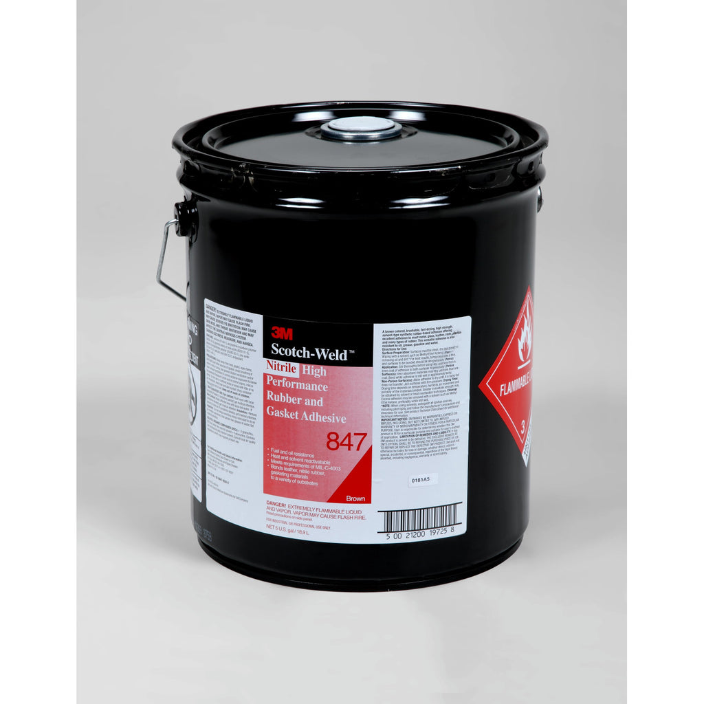 3M Scotch-Weld Nitrile HP Rubber And Gasket 847 brn, 5 gal pail