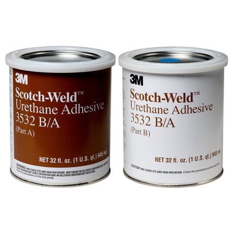 3M Scotch-Weld Urethane Adhesive 3532 Brown B/A, 1 qt