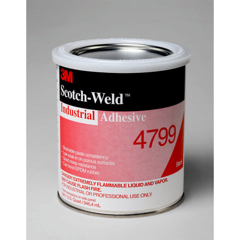 3M Scotch-Weld Industrial Adhesive 4799 Black, 1 qt, 12 per case
