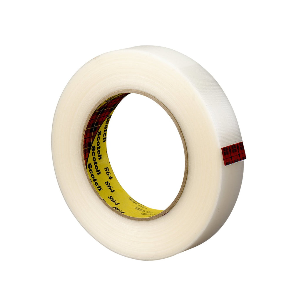 Scotch Reinforced Strapping Tape 864 Clear, 12 mm x 330 m