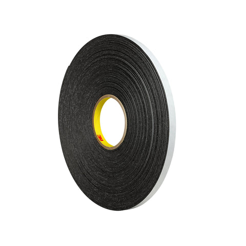 3M Double Coated Polyethylene Foam Tape 4466 Black, 1 in x 36 yd