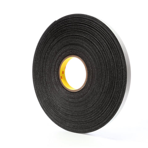 3M Double Coated Polyethylene Foam Tape 4466 Black, 3/4 in x 36