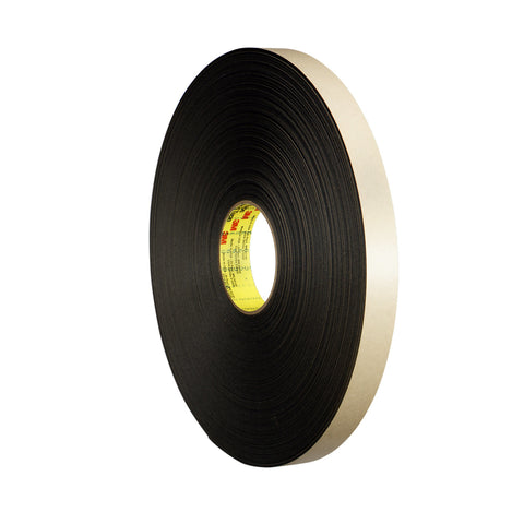 3M Double Coated Polyethylene Foam Tape 4492 Black, 1/2 in x 72