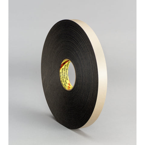 3M Double Coated Polyethylene Foam Tape 4496 Black, 3/4 in x 36