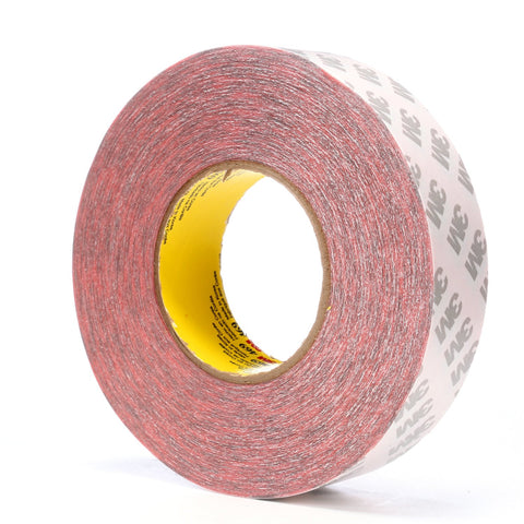 3M Double Coated Tape 469 Red, 1 1/2 in x 60 yd, 24 rolls per ca