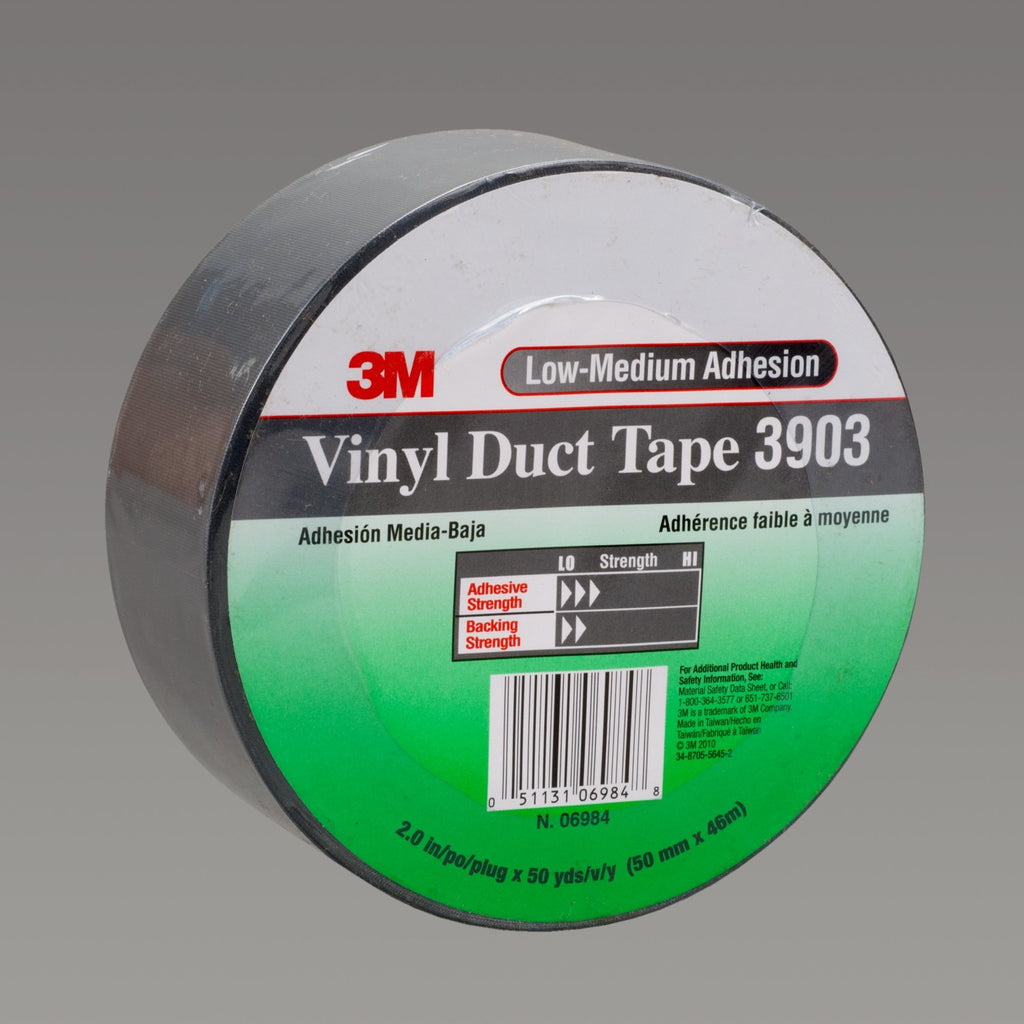 3M Vinyl Duct Tape 3903 Gray, 49 in x 50 yd 6.3 mil, 2 per case