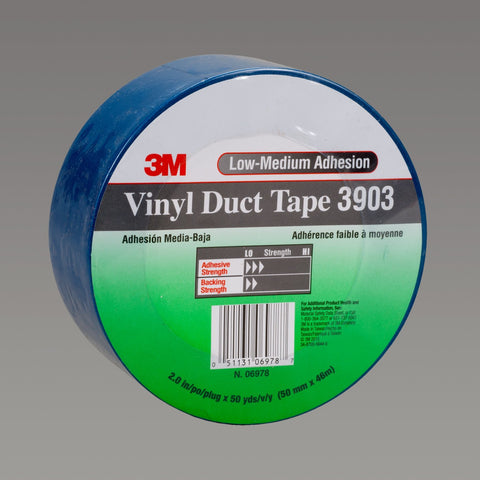 3M Vinyl Duct Tape 3903 Blue, 49 in x 50 yd 6.3 mil, 2 per case