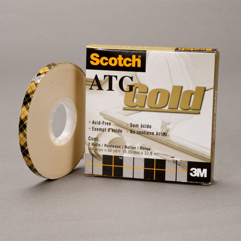 Scotch ATG Adhesive Transfer Tape 908 Gold, 0.25 in x 36 yd 2.0